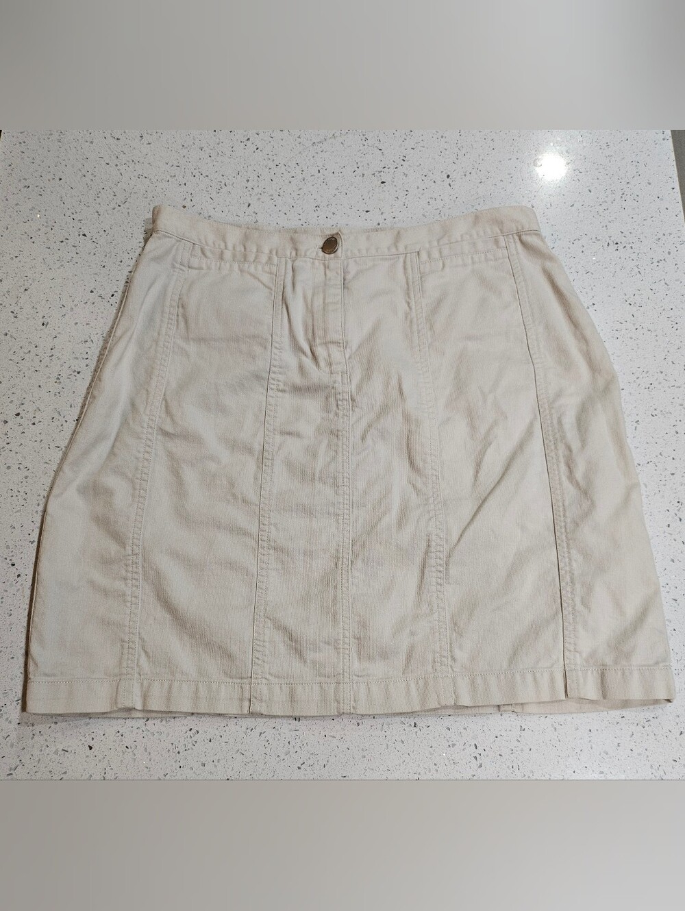 12- Jones New York-  Cream Panel Mini Skirt